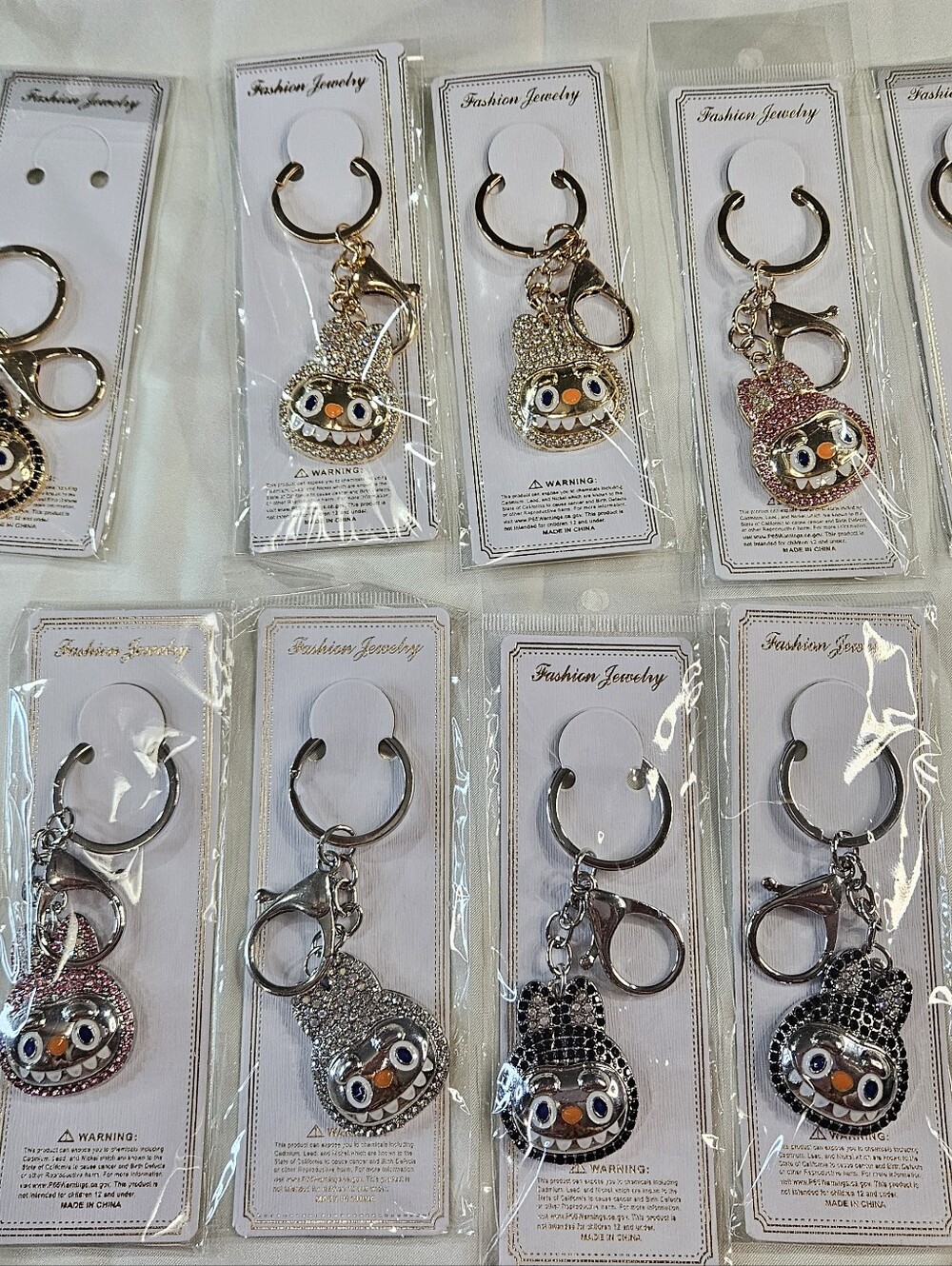 Fashion Jewelry Keychain Charm Trio in Pink, Gold, Silver -Price Is For 1 Charm